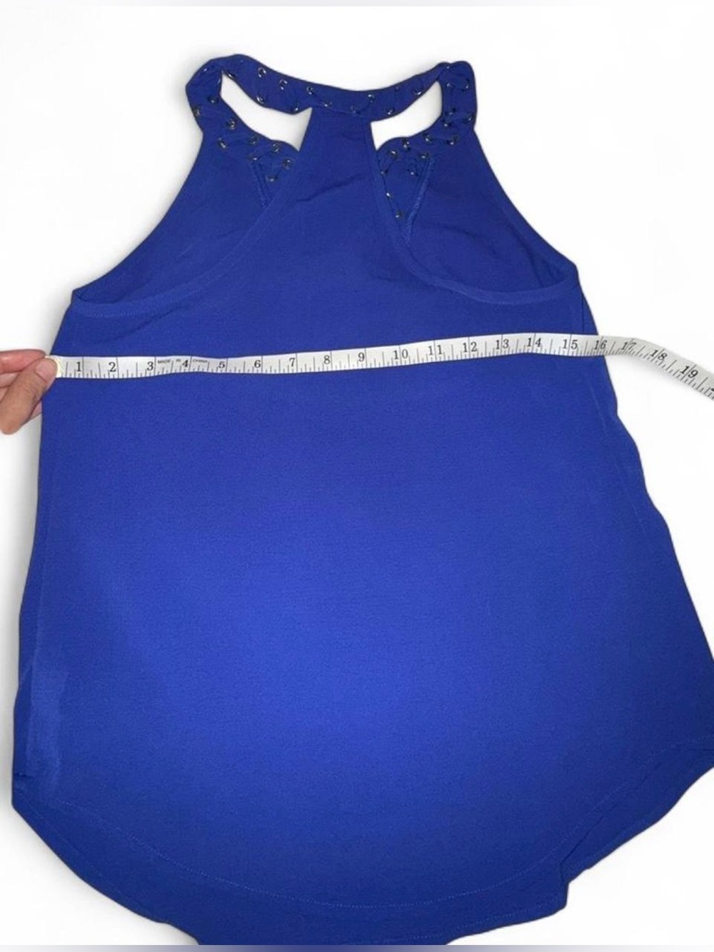Y2K BEBE Women’s Blue Lace-Up detail Halter Tank Top XS Blue Business Casual
